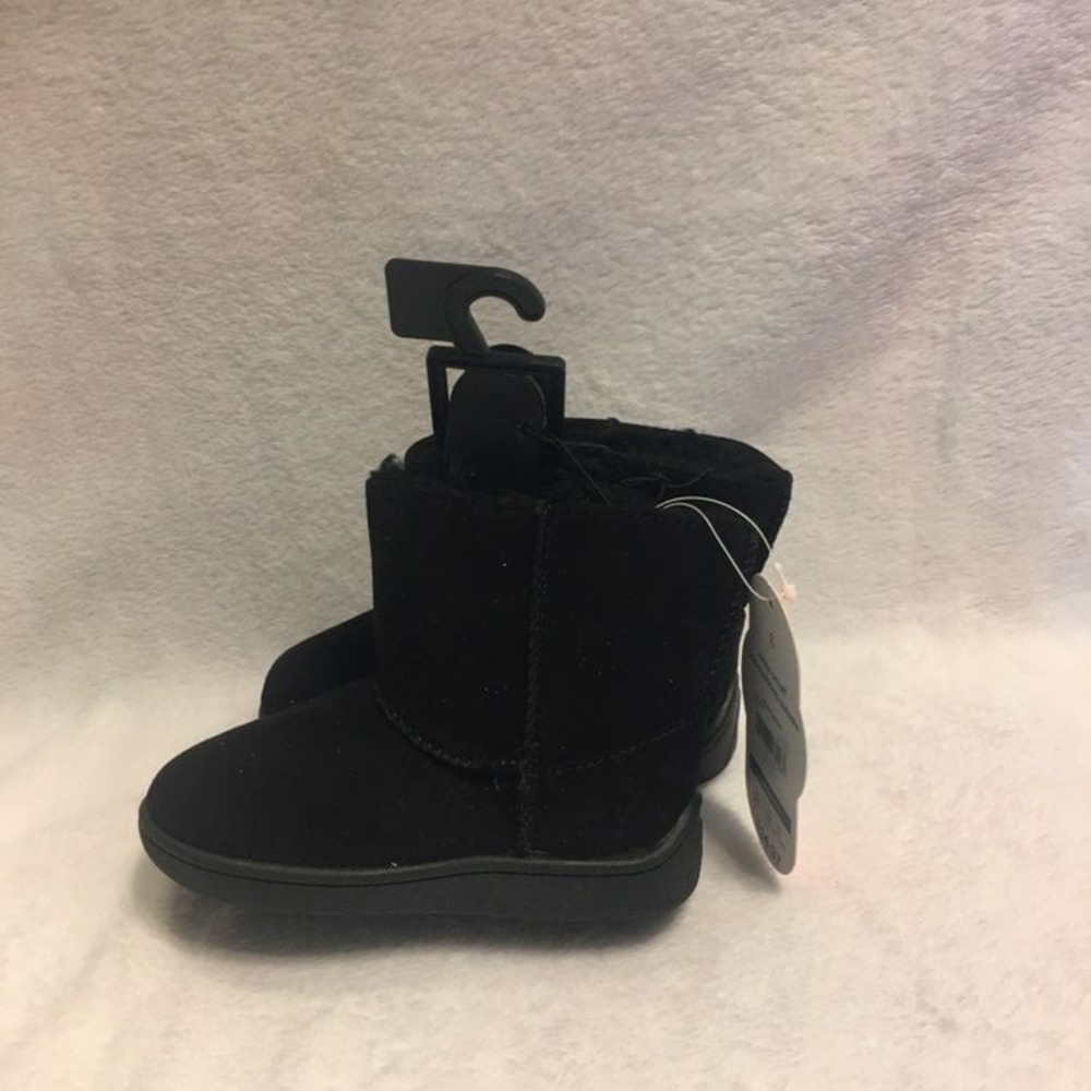 Unbranded Faux Suede‎ Boots Toddler Size 6 Black New Faux Fur Lined Winter Shoes
